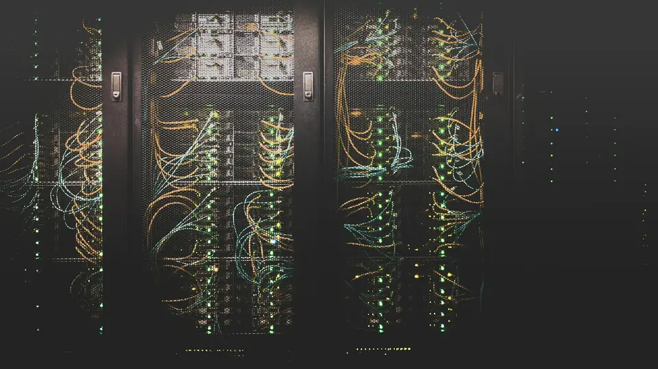 Server rack with bundled network cabling