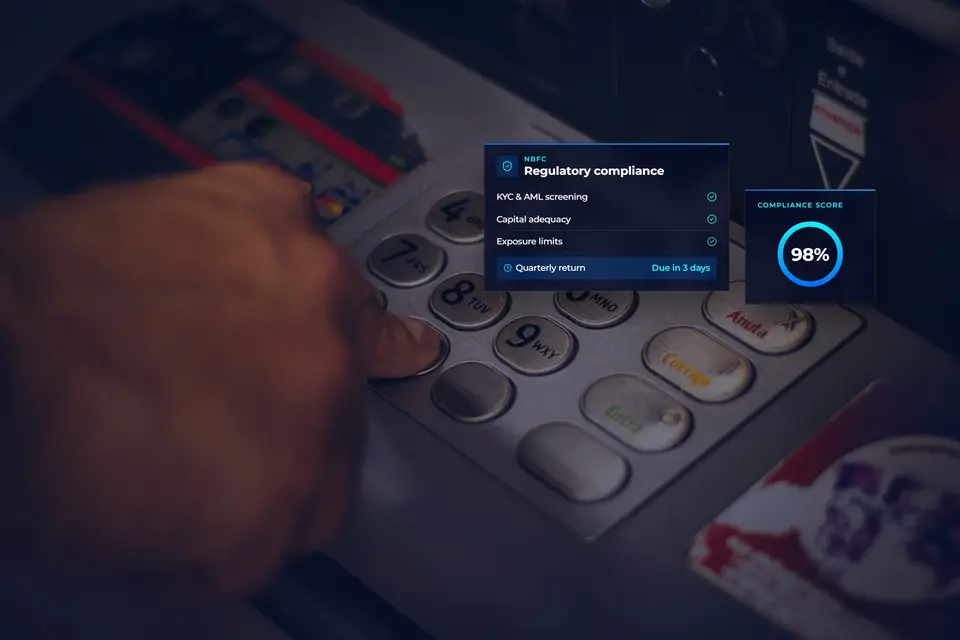 Payment terminal with an NBFC regulatory compliance dashboard